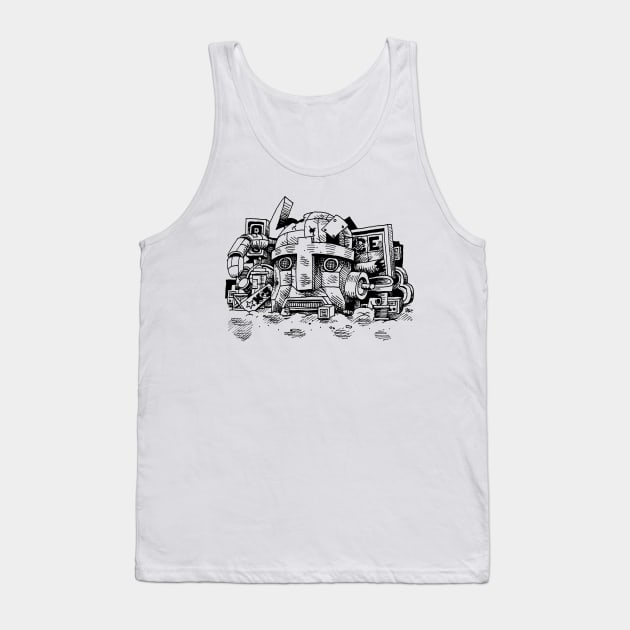 Robot junkyard from the robot wars Tank Top by awcomix